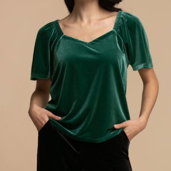 Ricki's Velour sweetheart neck blouse sz M - Picture 7 of 8